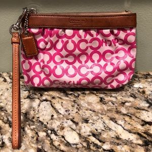 Pink Coach OP ART Wristlet